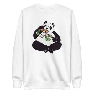 unisex-premium-sweatshirt-white-front-6a1958a8880c2.jpg Panda Eating Sweatshirt
