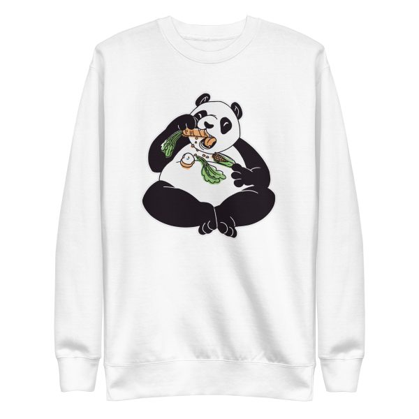 unisex-premium-sweatshirt-white-front-6a1958a8880c2.jpg Panda Eating Sweatshirt