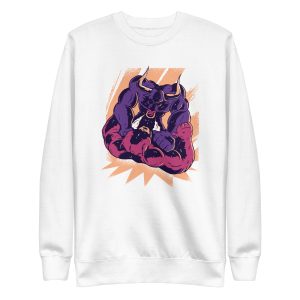 unisex-premium-sweatshirt-white-front-6a195a462cf63.jpg Bull and Bear Fight Sweatshirt