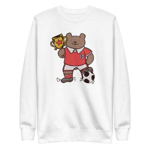 unisex-premium-sweatshirt-white-front-6a195e9f6b4f1.jpg Football Bear Sweatshirt