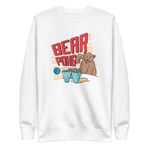 unisex-premium-sweatshirt-white-front-6a19615f7adce.jpg Bear Pong Sweatshirt