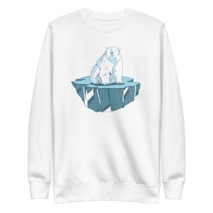 unisex-premium-sweatshirt-white-front-6a1962d718ac5.jpg Polar Bear Sitting Ice Sweatshirt