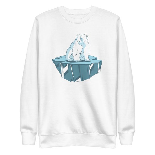 unisex-premium-sweatshirt-white-front-6a1962d718ac5.jpg Polar Bear Sitting Ice Sweatshirt