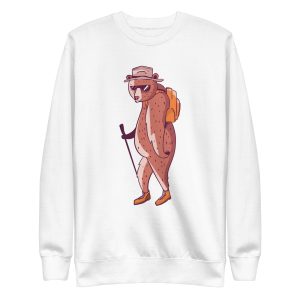 unisex-premium-sweatshirt-white-front-6a1963a5d0214.jpg Hiking Bear Sweatshirt