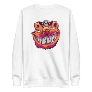 unisex-premium-sweatshirt-white-front-6a19696436914.jpg Scary Bear Sweatshirt