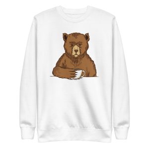 unisex-premium-sweatshirt-white-front-6a196ac260b26.jpg Coffee Bear Sweatshirt