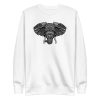 unisex-premium-sweatshirt-white-front-6a196e3989b94.jpg African Elephant Mandala Sweatshirt