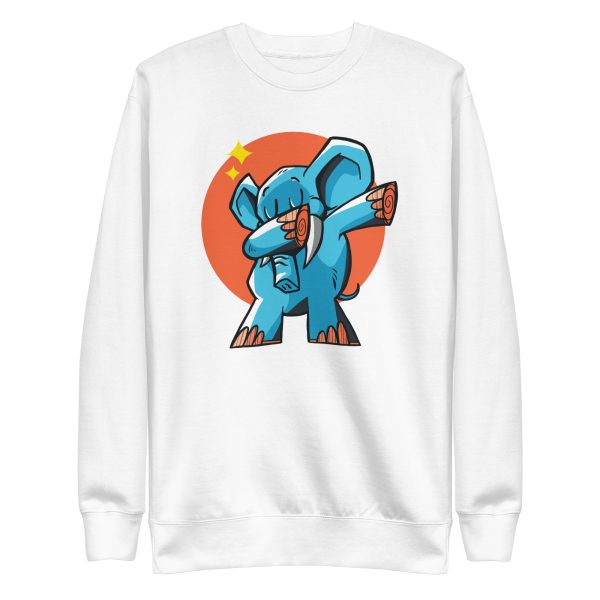unisex-premium-sweatshirt-white-front-6a196e870d4e9.jpg Dabbing Elephant Sweatshirt
