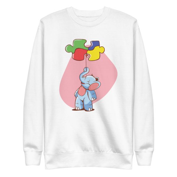 unisex-premium-sweatshirt-white-front-6a196ef8d1145.jpg Elephant Puzzle Ballon Sweatshirt