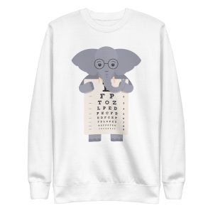 unisex-premium-sweatshirt-white-front-6a197523da3b8.jpg Elephant Eye Chart Sweatshirt
