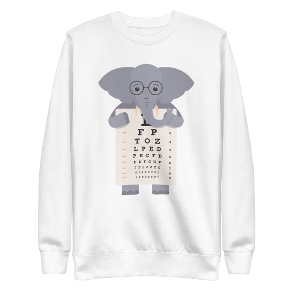 unisex-premium-sweatshirt-white-front-6a197523da3b8.jpg Elephant Eye Chart Sweatshirt