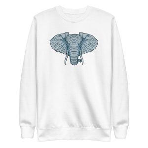 unisex-premium-sweatshirt-white-front-6a19758e627d4.jpg Elephant Head Sweatshirt