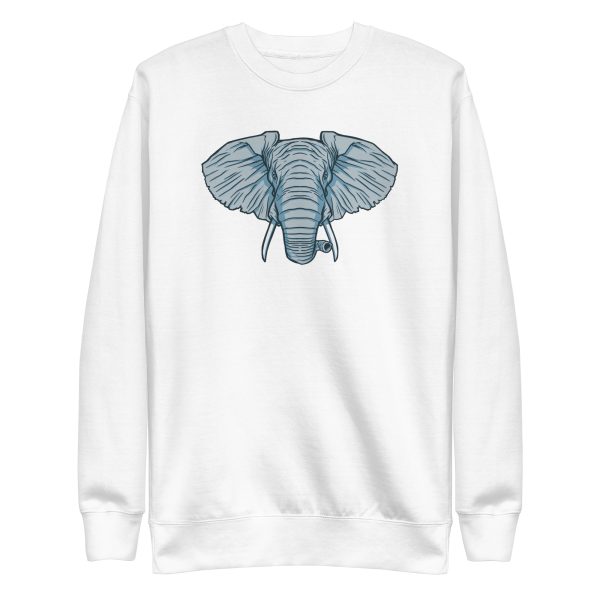 unisex-premium-sweatshirt-white-front-6a19758e627d4.jpg Elephant Head Sweatshirt