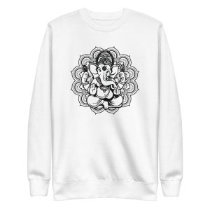 unisex-premium-sweatshirt-white-front-6a197b12529ae.jpg Ganesh Mandala Sweatshirt