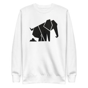 unisex-premium-sweatshirt-white-front-6a197be0ea51b.jpg Geometric Elephant Sweatshirt