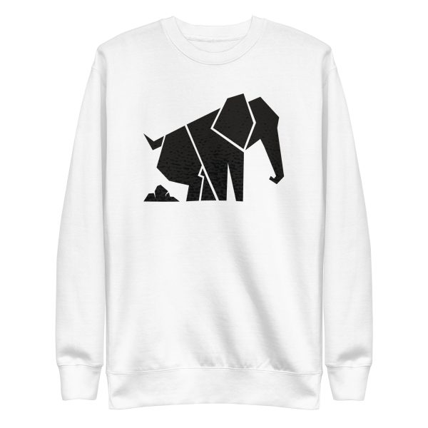 unisex-premium-sweatshirt-white-front-6a197be0ea51b.jpg Geometric Elephant Sweatshirt