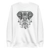 unisex-premium-sweatshirt-white-front-6a198125744e4.jpg Mandala Elephant Sweatshirt