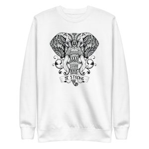 unisex-premium-sweatshirt-white-front-6a198125744e4.jpg Mandala Elephant Sweatshirt