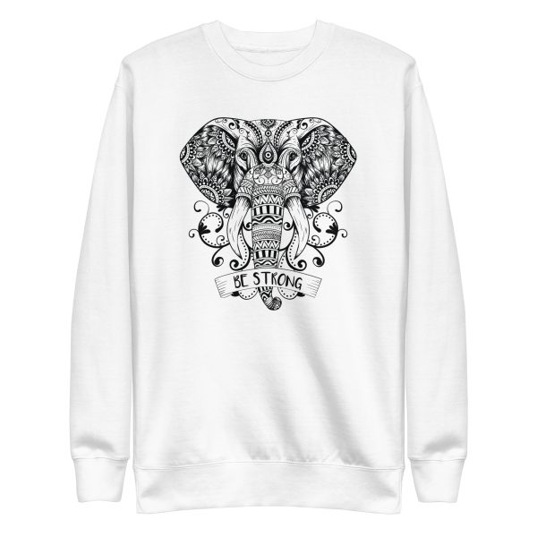 unisex-premium-sweatshirt-white-front-6a198125744e4.jpg Mandala Elephant Sweatshirt