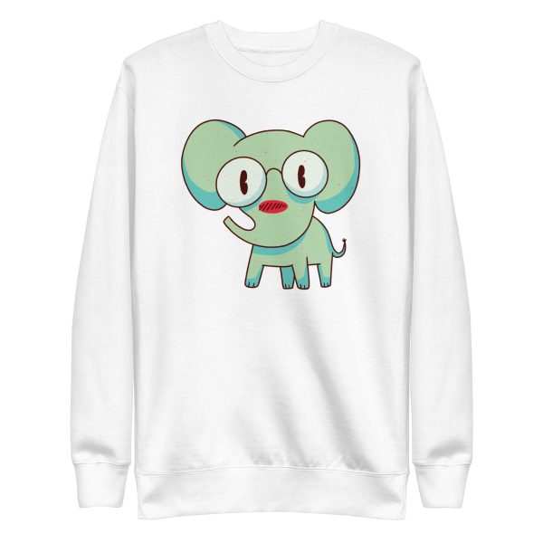 unisex-premium-sweatshirt-white-front-6a1981f01a3d1.jpg Smart Elephant Sweatshirt