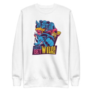 unisex-premium-sweatshirt-white-front-6a1982b99a8b1.jpg Wild Animals Sweatshirt