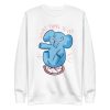unisex-premium-sweatshirt-white-front-6a19854185ddf.jpg Elephant Clock Sweatshirt