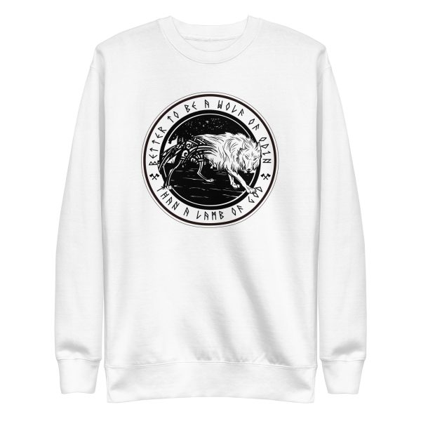 unisex-premium-sweatshirt-white-front-6a1985c044a8b.jpg Wolf of Odin Sweatshirt