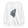 unisex-premium-sweatshirt-white-front-6a1987530fbde.jpg Wolf Howling Sweatshirt