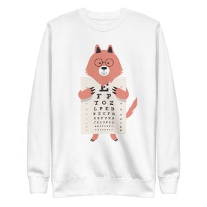 unisex-premium-sweatshirt-white-front-6a19879c7be4e.jpg Wolf Eye Chart Sweatshirt