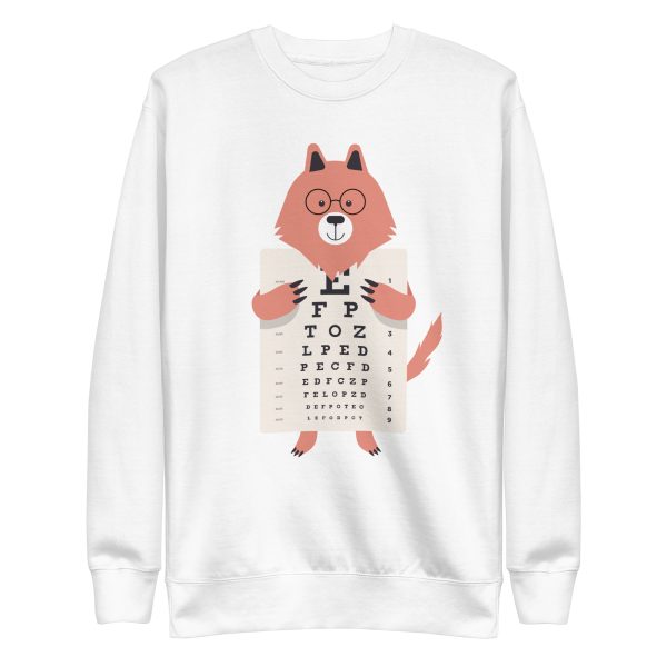 unisex-premium-sweatshirt-white-front-6a19879c7be4e.jpg Wolf Eye Chart Sweatshirt
