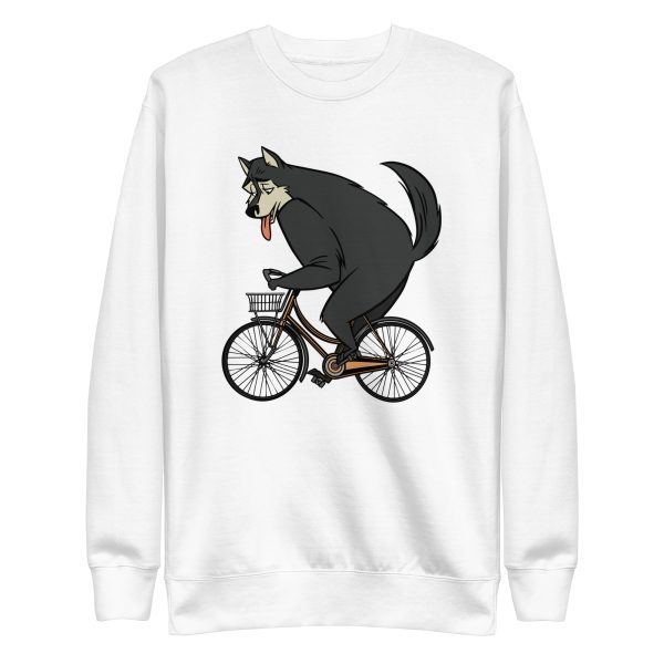 unisex-premium-sweatshirt-white-front-6a1988ef51f9c.jpg Black Wolf Bike Sweatshirt