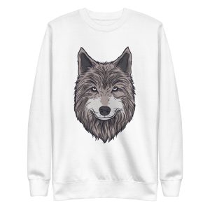unisex-premium-sweatshirt-white-front-6a1989a1d209b.jpg Wolf Head Sweatshirt