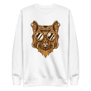 unisex-premium-sweatshirt-white-front-6a198d34b9c55.jpg Steampunk Wolf Sweatshirt