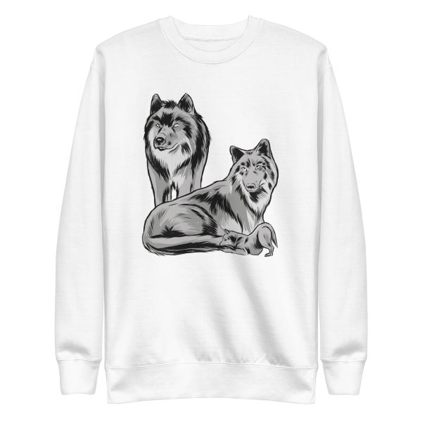 unisex-premium-sweatshirt-white-front-6a198e5b78b9f.jpg Wolf Family Sweatshirt