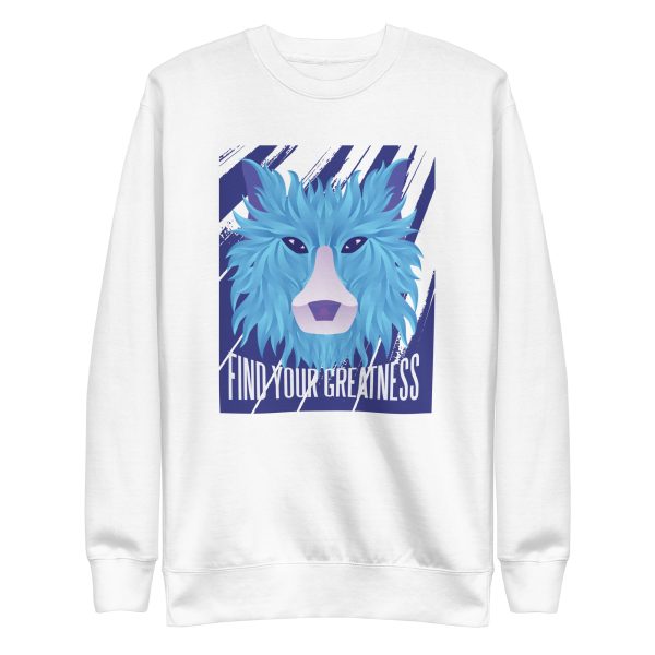 unisex-premium-sweatshirt-white-front-6a198f4bed9e5.jpg Polygonal Gradient Wolf Sweatshirt