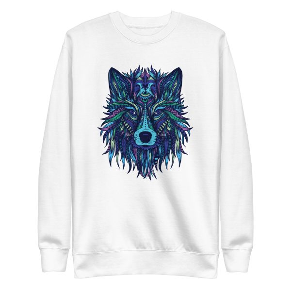 unisex-premium-sweatshirt-white-front-6a198fa50a75d.jpg Wolf Illustration Sweatshirt