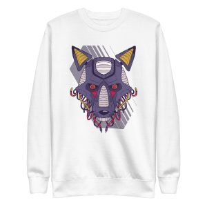 unisex-premium-sweatshirt-white-front-6a1a9be5dcdcb.jpg Robot Wolf Sweatshirt