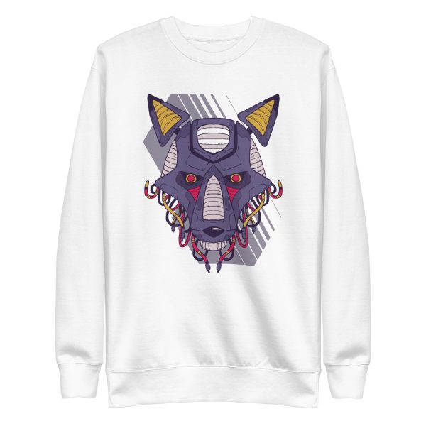 unisex-premium-sweatshirt-white-front-6a1a9be5dcdcb.jpg Robot Wolf Sweatshirt