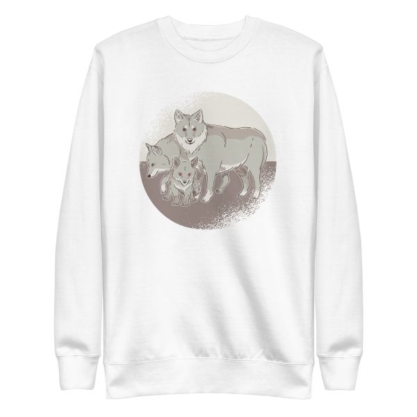 unisex-premium-sweatshirt-white-front-6a1a9cc49e1b8.jpg Wolf Family Sweatshirt