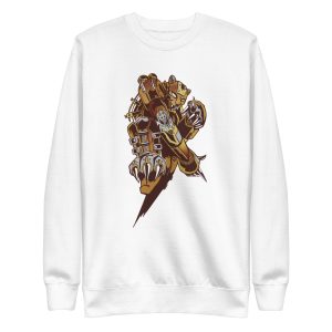 unisex-premium-sweatshirt-white-front-6a1acef765dc7.jpg Steampunk Tiger Sweatshirt