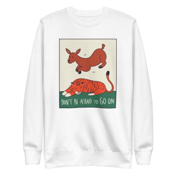 unisex-premium-sweatshirt-white-front-6a1acfb6e0dd0.jpg Deer Tiger Sweatshirt