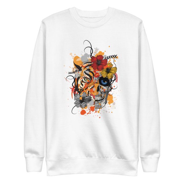 unisex-premium-sweatshirt-white-front-6a1ad1b06c967.jpg Abstract Tiger Sweatshirt