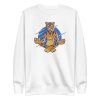 unisex-premium-sweatshirt-white-front-6a1ad2a61bbf2.jpg Meditating Tiger Sweatshirt