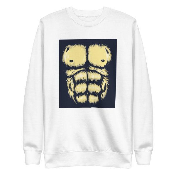 unisex-premium-sweatshirt-white-front-6a1ad3d12acd5.jpg Gorilla Chest Sweatshirt