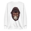 unisex-premium-sweatshirt-white-front-6a1ad84c9073f.jpg Gorilla Face Mask Sweatshirt