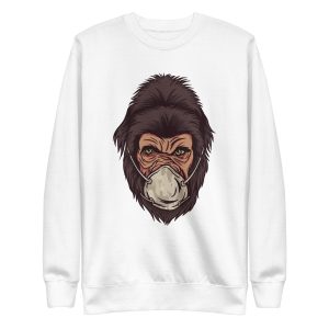 unisex-premium-sweatshirt-white-front-6a1ad84c9073f.jpg Gorilla Face Mask Sweatshirt