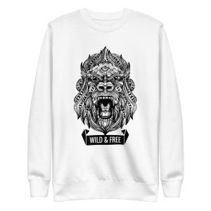 unisex-premium-sweatshirt-white-front-6a1ad8974dfbc.jpg Gorilla Illustration Sweatshirt