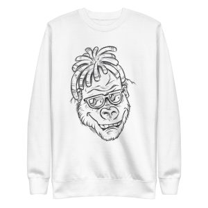 unisex-premium-sweatshirt-white-front-6a1ada36cca4d.jpg Gorilla Hand Drawn Sweatshirt