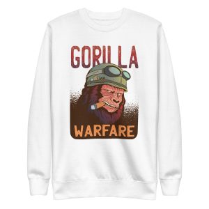 unisex-premium-sweatshirt-white-front-6a1adb0e59ed3.jpg Gorilla Warfare Sweatshirt