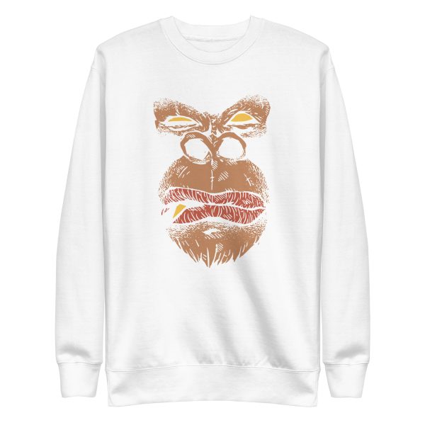 unisex-premium-sweatshirt-white-front-6a1adb5a30b8d.jpg Gorilla Smoking Sweatshirt